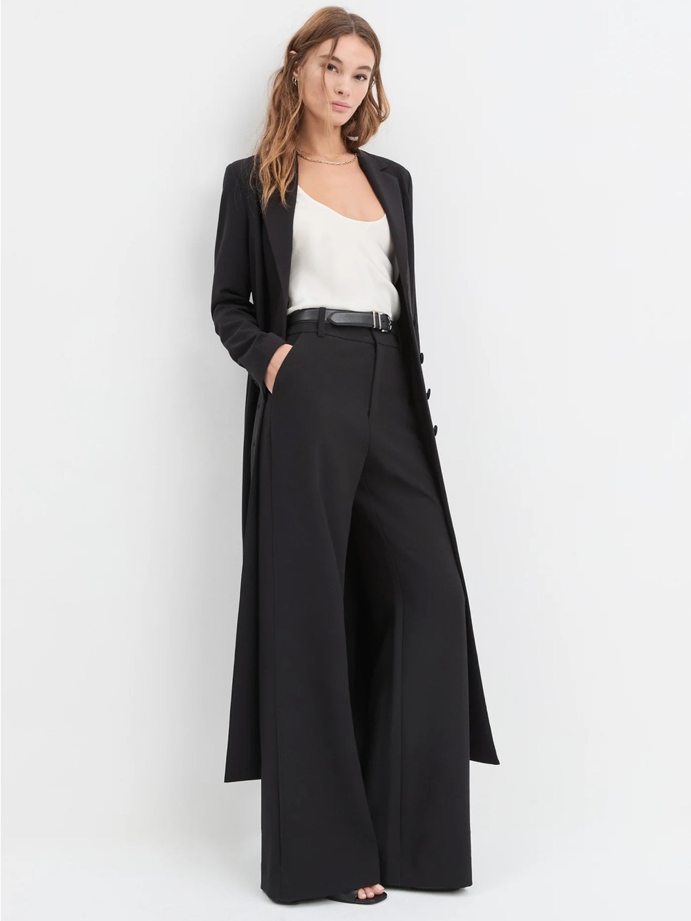 Favorite Daughter The Jones Wide Leg Pant Black Sz 8 - Picture 3 of 9